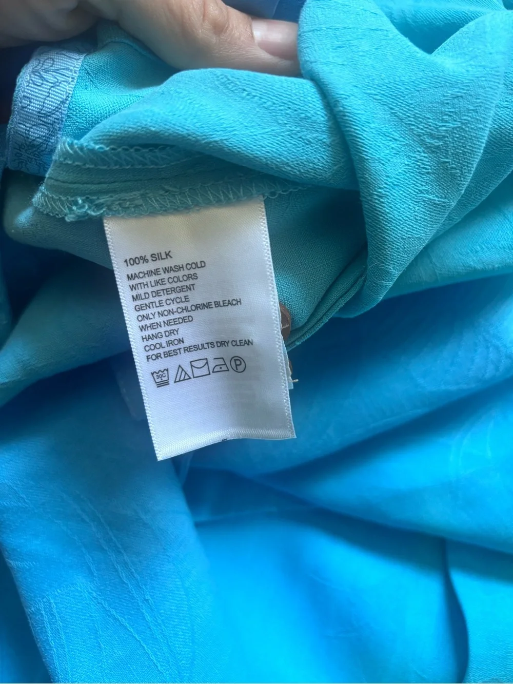 NWT Tommy Bahama Turquoise Silk Short-Sleeve  Camp Shirt size XXXL - Picture 7 of 9
